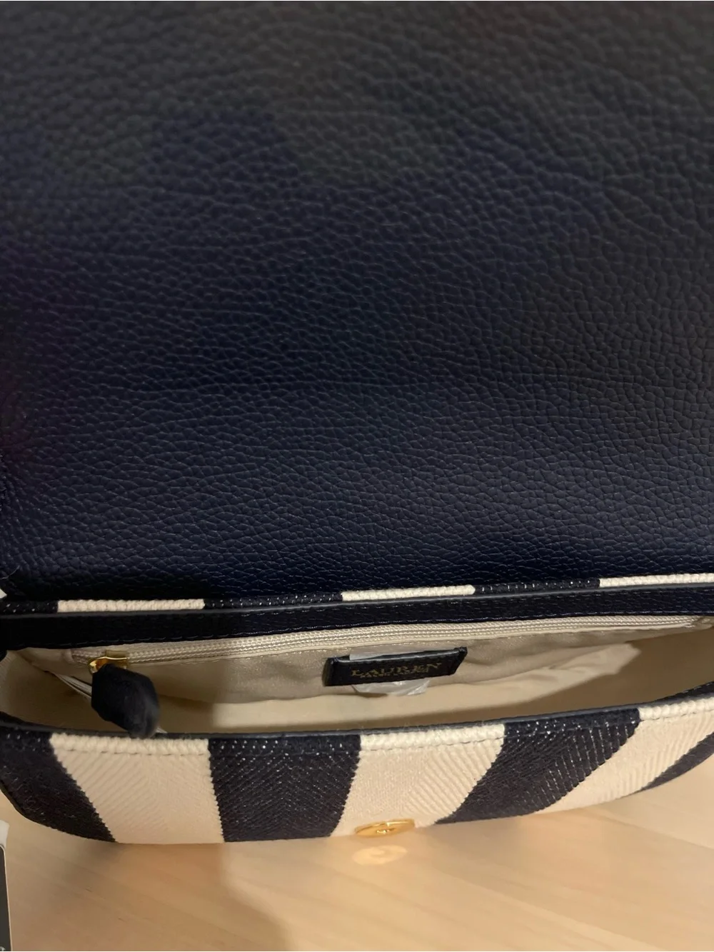 Lauren Ralph Lauren Small Adley Striped Twill Shoulder Bag – NWT